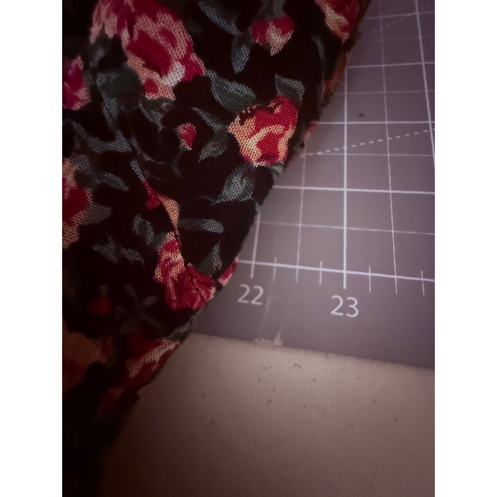 Froxx Ellen Elkin Vintage Floral Wide Leg Jumpsuit XXL Black Pink VNeck Tie Back - Picture 6 of 8